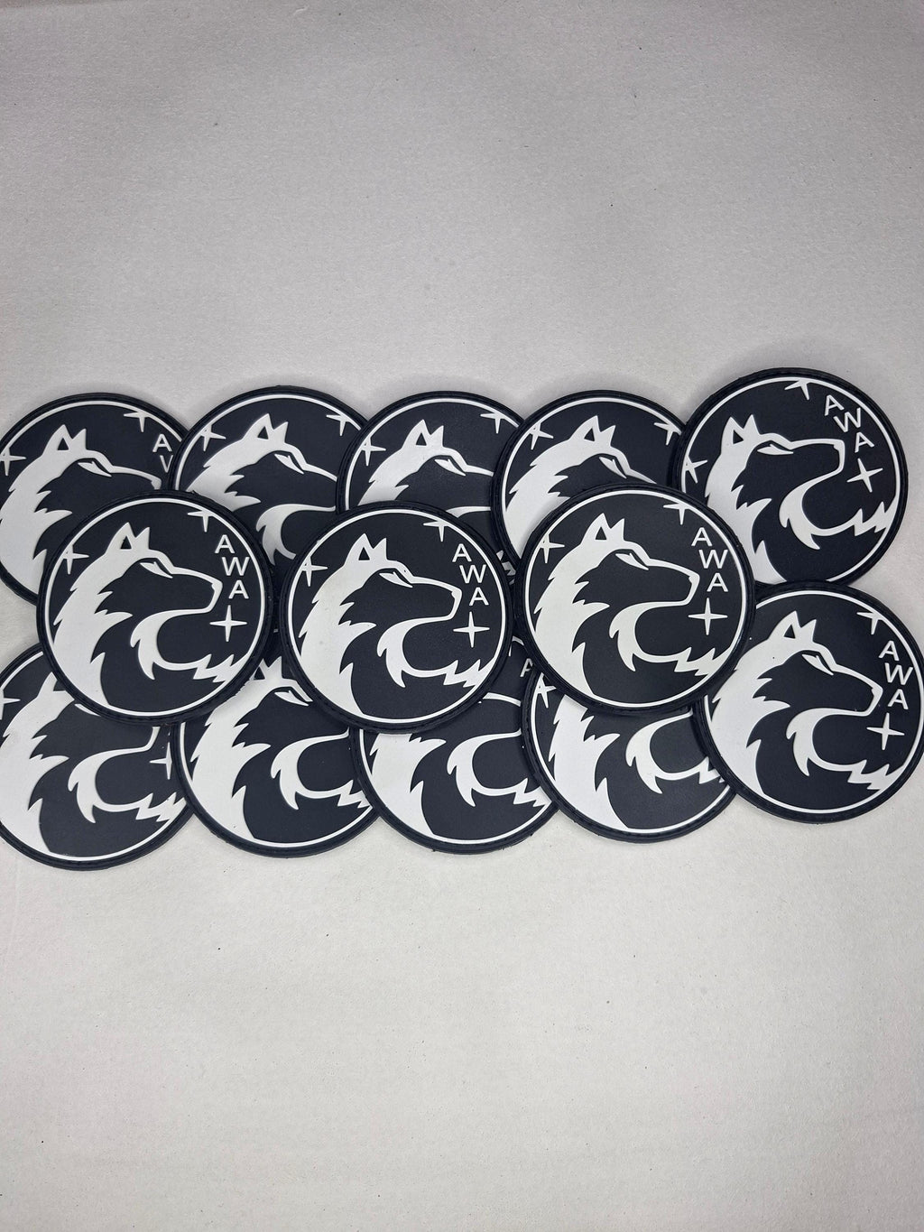 AWA Wolf PVC Rubber Patch – 3" Round Emblem Badge