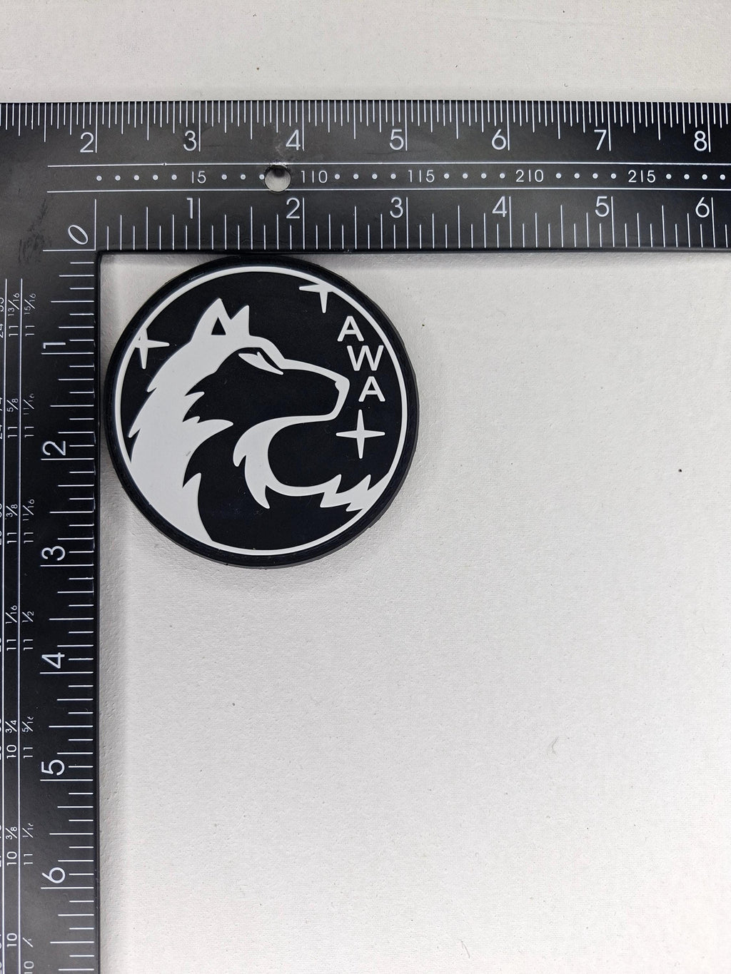 AWA Wolf PVC Rubber Patch – 3" Round Emblem Badge