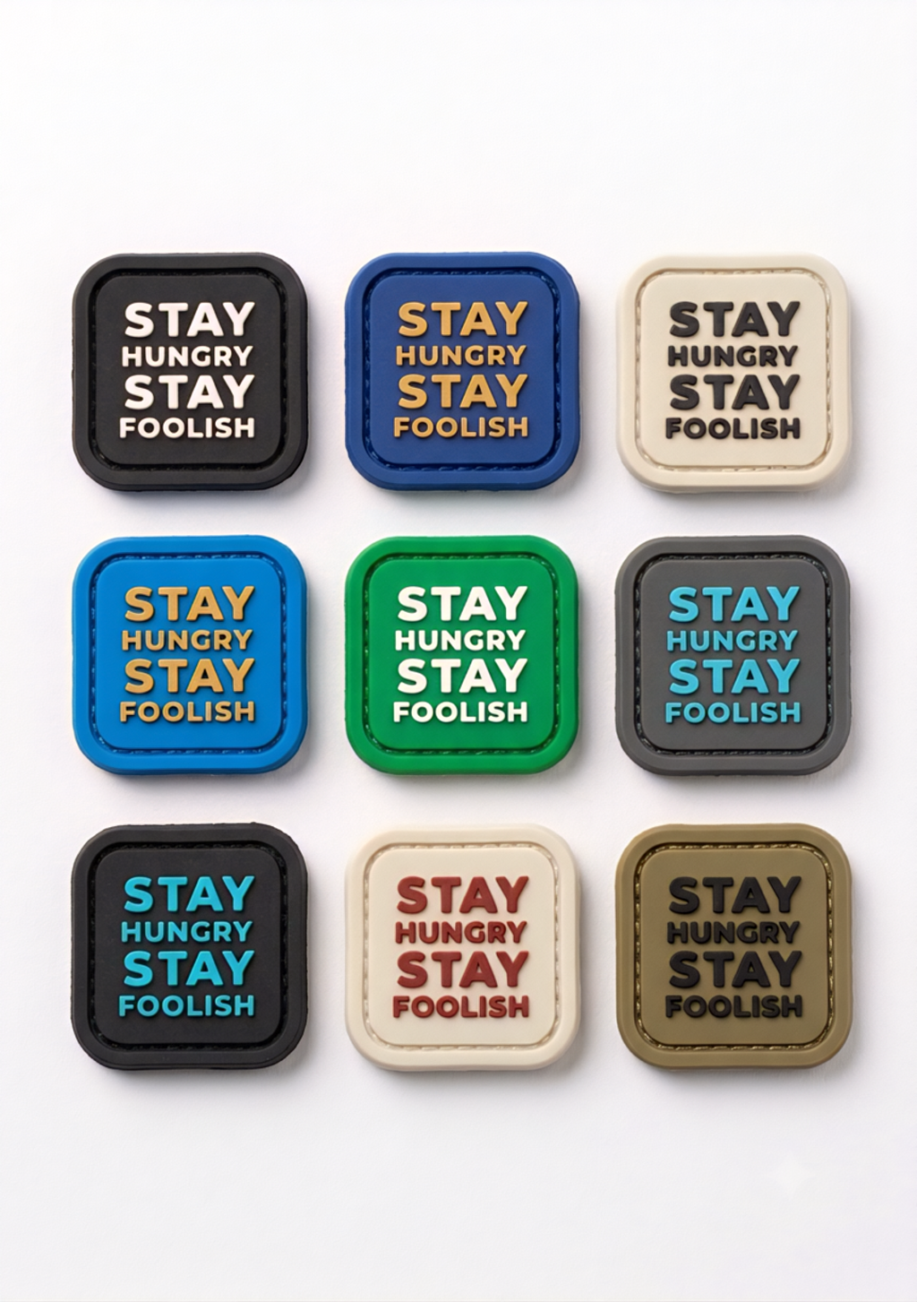 Stay Hungry Stay Foolish – 3D Soft PVC Patch (Multi-Color)