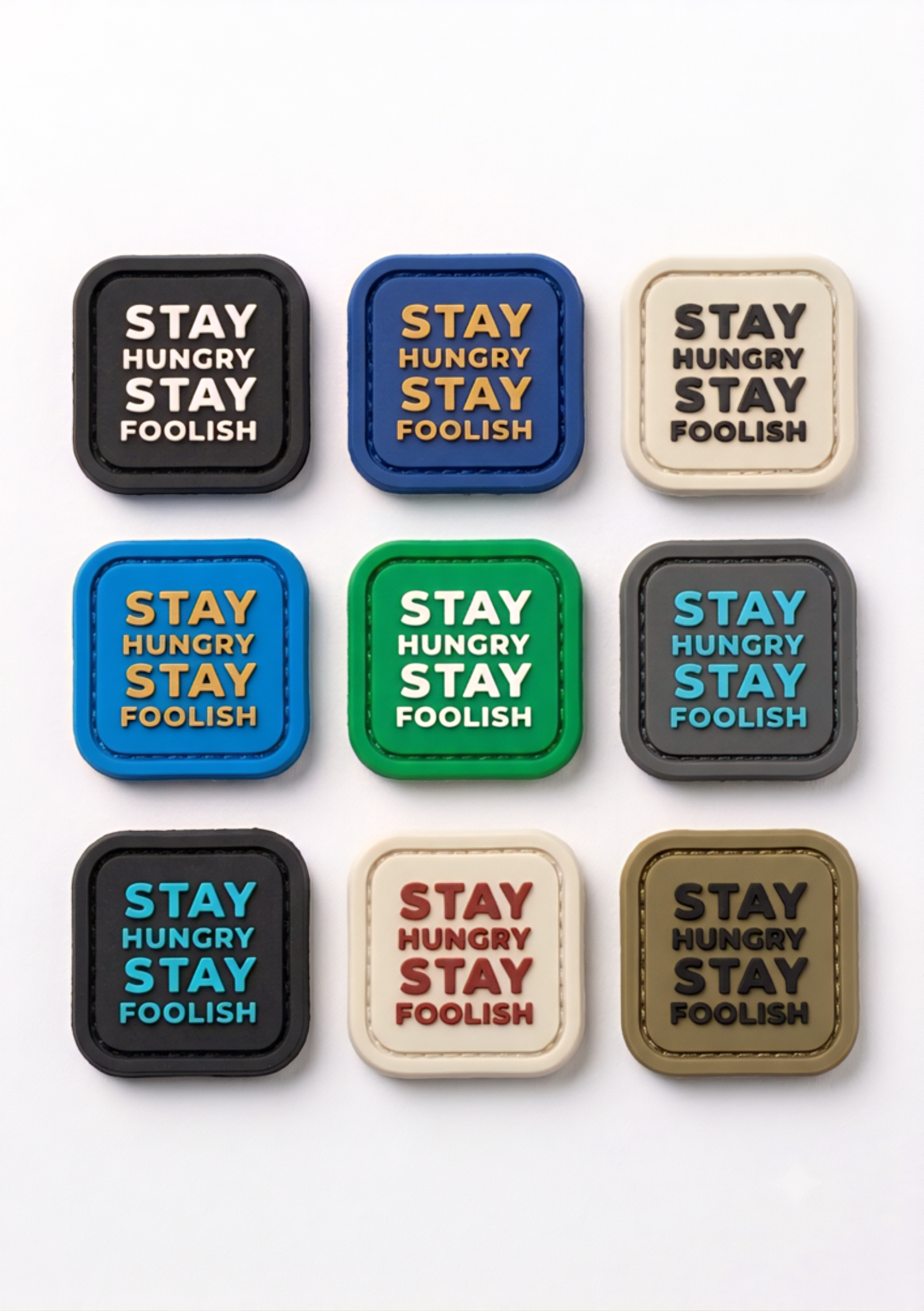 Stay Hungry Stay Foolish – 3D Soft PVC Patch (Multi-Color)