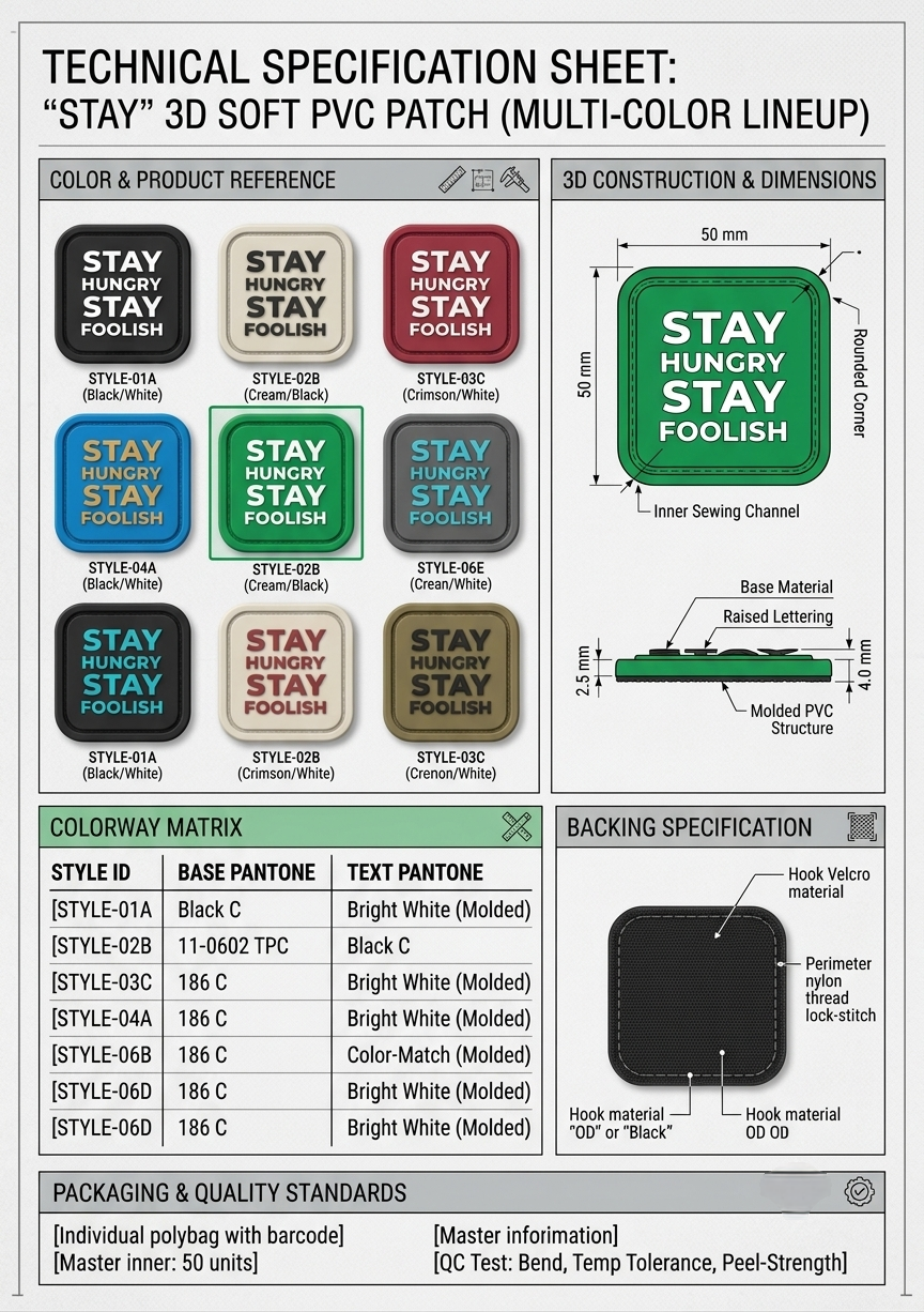 Stay Hungry Stay Foolish – 3D Soft PVC Patch (Multi-Color)