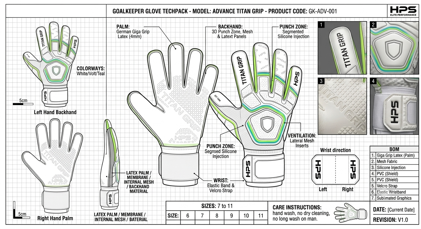 HPS Advance Titan Grip Goalkeeper Gloves